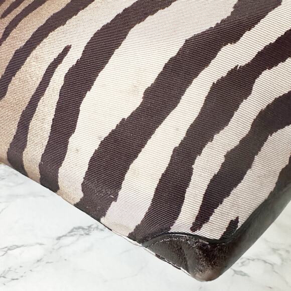 Coach Madison East West Tote With Zebra Print Brown/Tan Zip Top Shoulder Bag - Picture 5 of 16